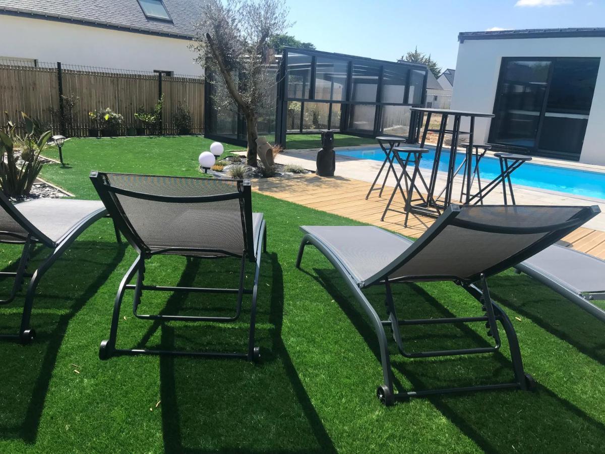 Maison 10 Pers En Bord De Mer Avec Piscine Chauffee Toute L'Annee, Spa Et Hamman Surzur Exteriör bild